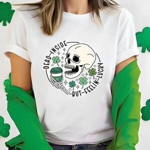 St. Patrick's Day Beer Skull Graphic T Shirt